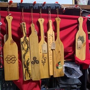 Decorative NOVELTY Wooden Paddles with Designs Bid is for ONE